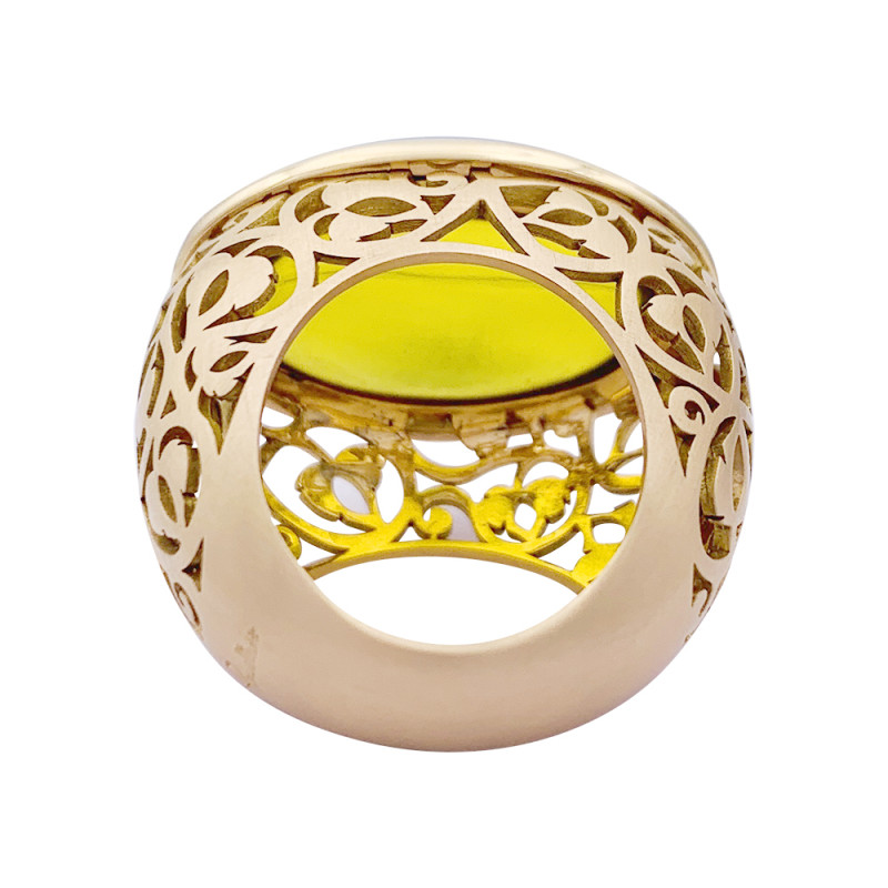 Pomellato rose gold ring, "Arabesque" collection.