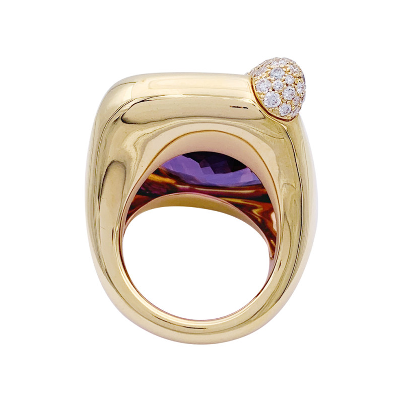 Pomellato gold, amethyst and diamonds ring, "Ritratto" collection.