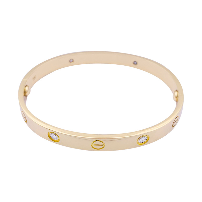Bracelet Cartier ,"Love", or jaune, diamants.