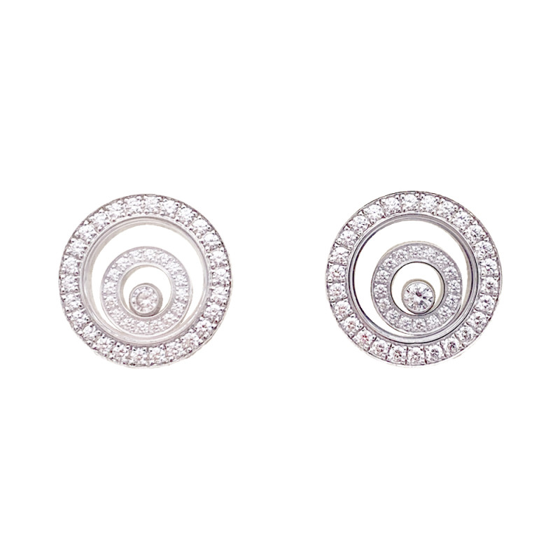 Chopard white gold and diamonds ear clips "Happy Spirit".