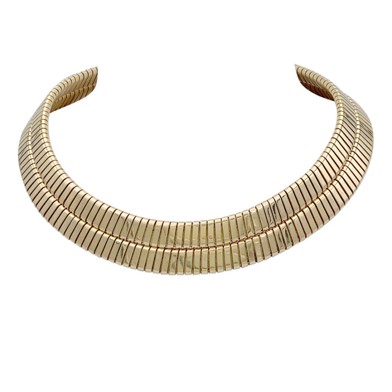 Bulgari gold vintage "Tubogas" necklace.