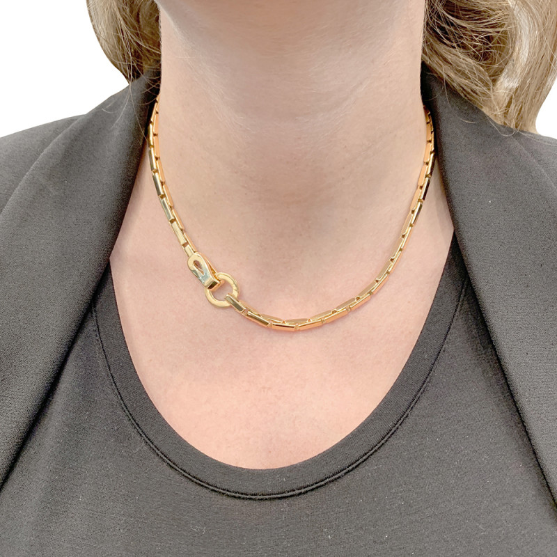 Cartier yellow gold necklace, "Agrafe" collection.