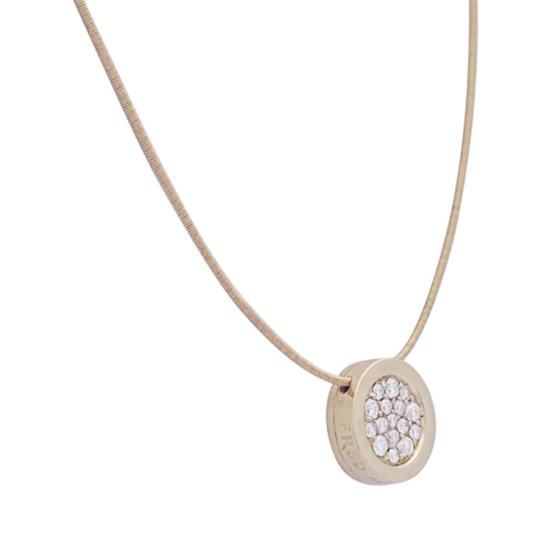 Fred yellow gold, diamonds necklace "Miss Fred Moon".