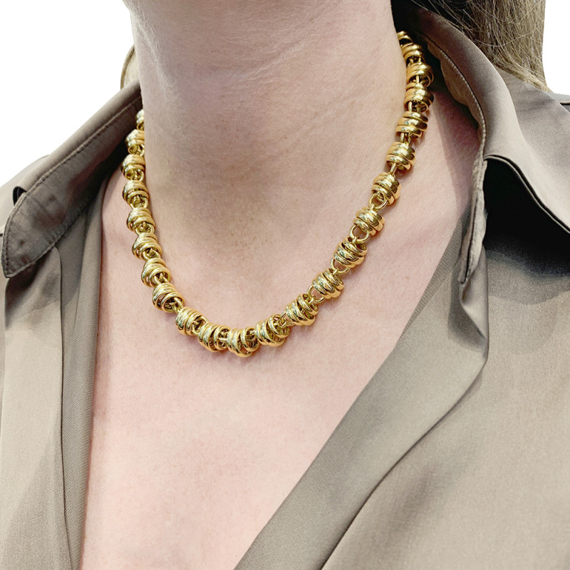 Pomellato necklace, yellow gold, "Mille Cercles" collection.