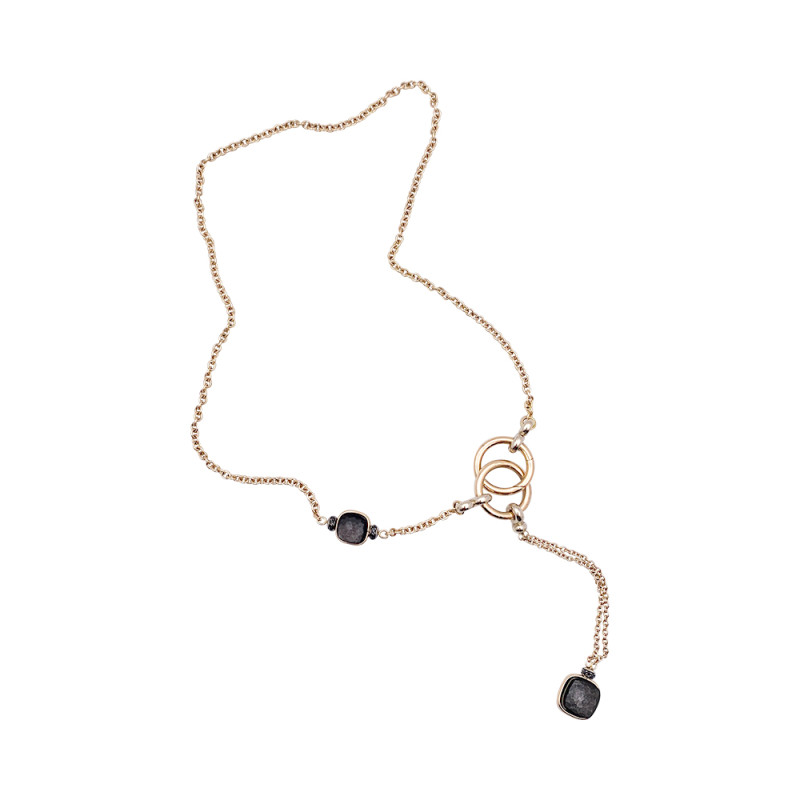Pomellato rose gold and black diamonds necklace, "Nudo" collection.