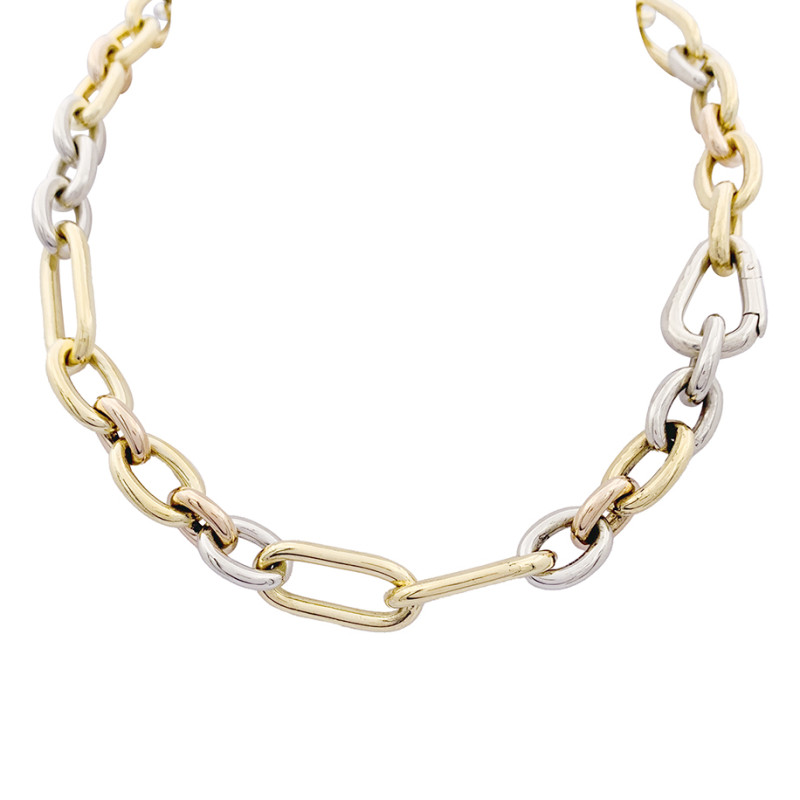 Pomellato vintage necklace, three tones of gold.