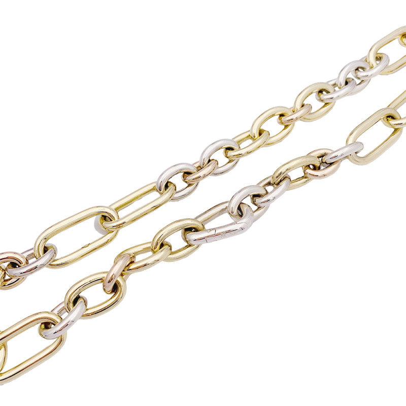 Pomellato vintage necklace, three tones of gold.