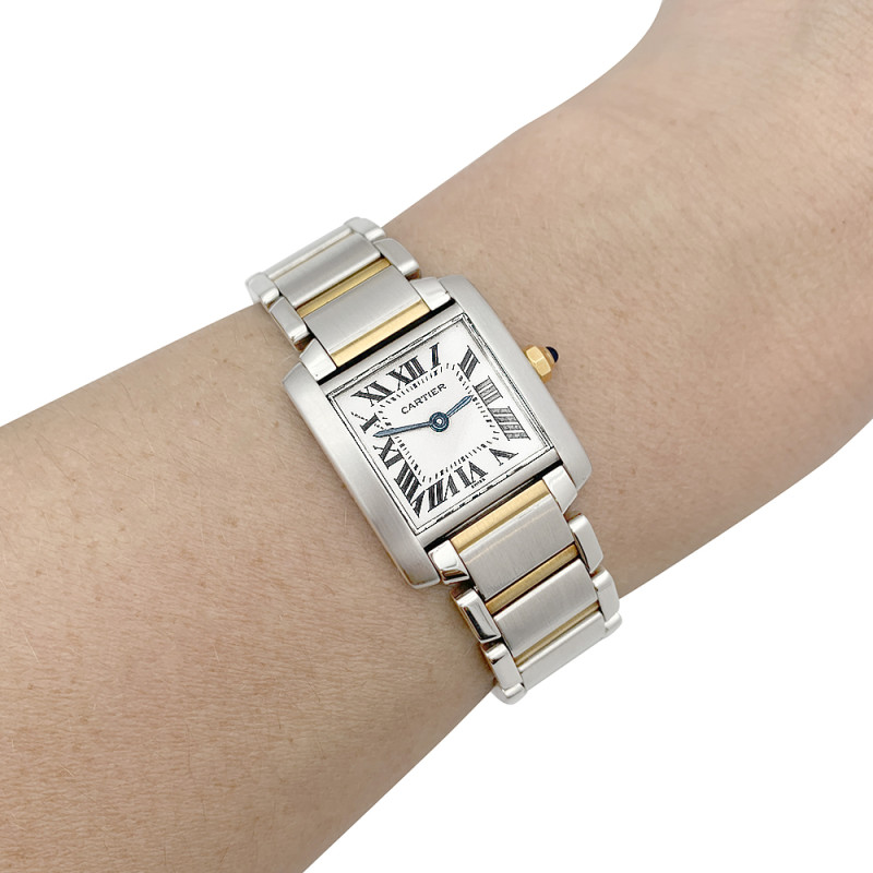 Cartier gold and steel watch, "Tank Française" collection.