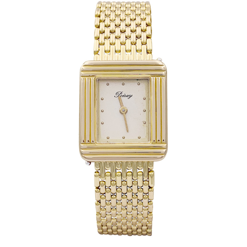 Poiray gold and steel watch, "Ma Première" collection.