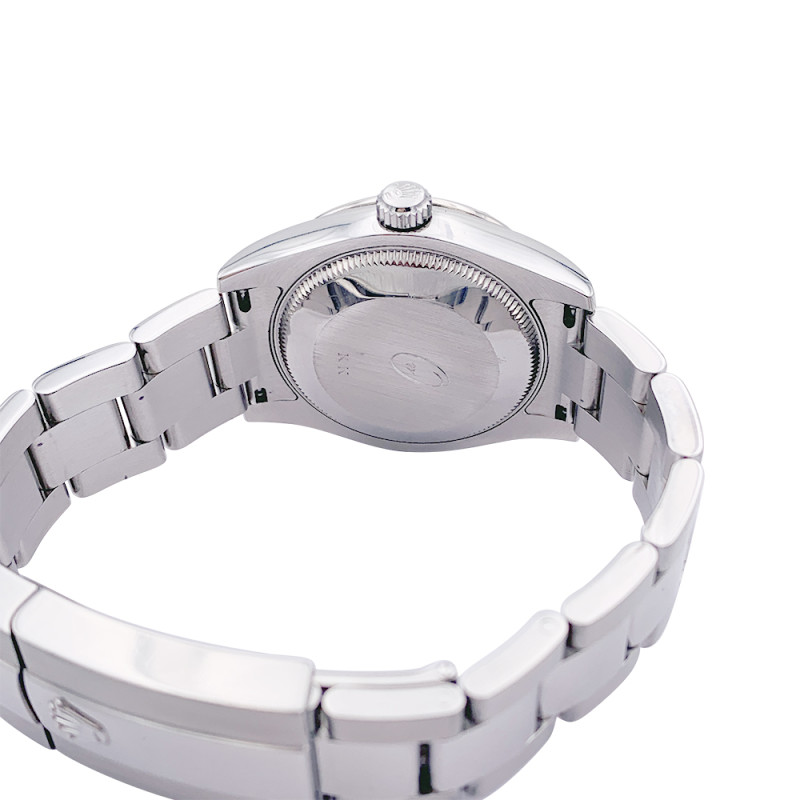 Montre Rolex, "Oyster Perpetual Datejust", acier, diamants.