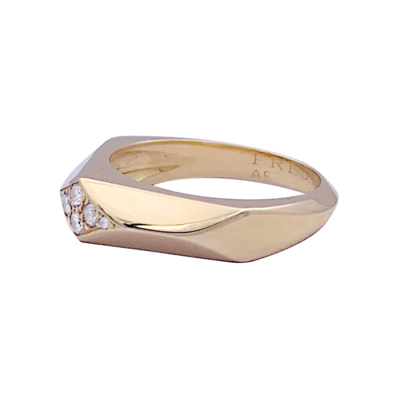 Fred yellow gold and diamonds ring "Cut".