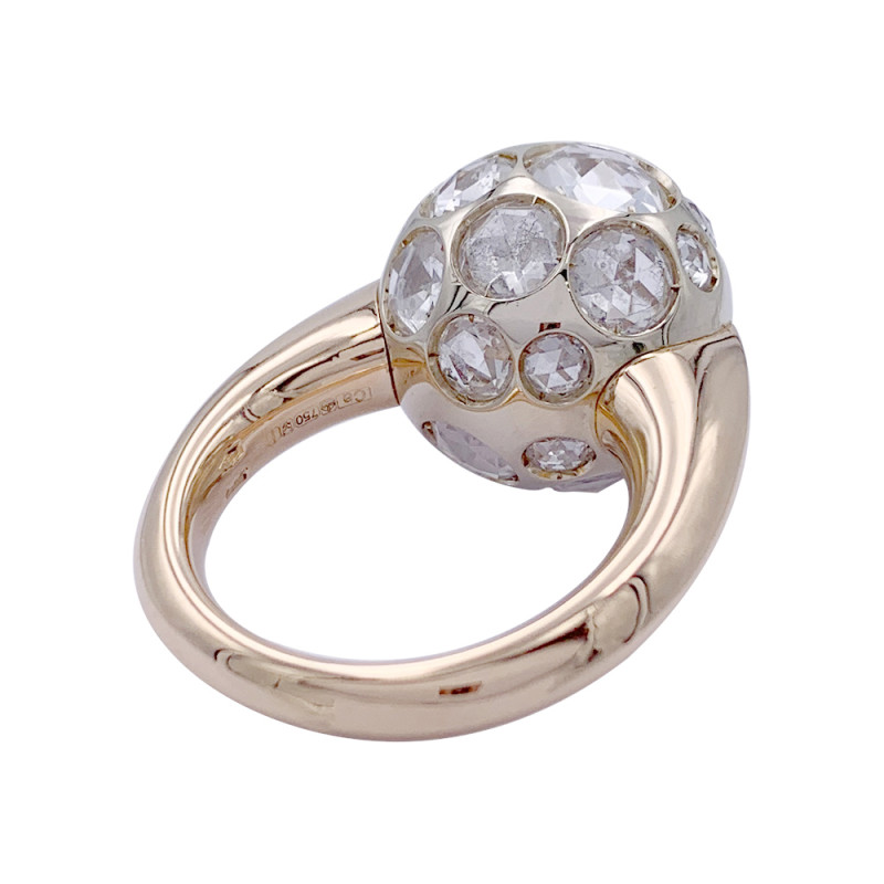 Pomellato gold and rock cristal ring, "Harem" collection.