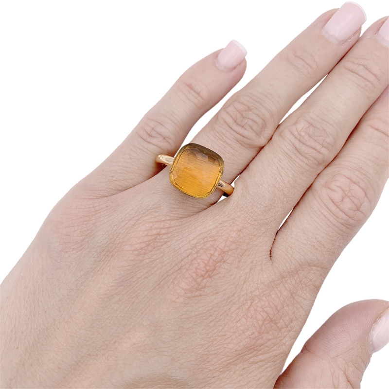 Pomellato gold ring, "Nudo Maxi" collection, citrine.