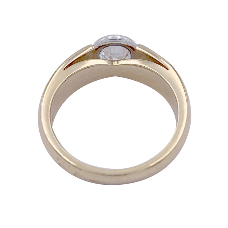 Gold and platinum solitary ring.