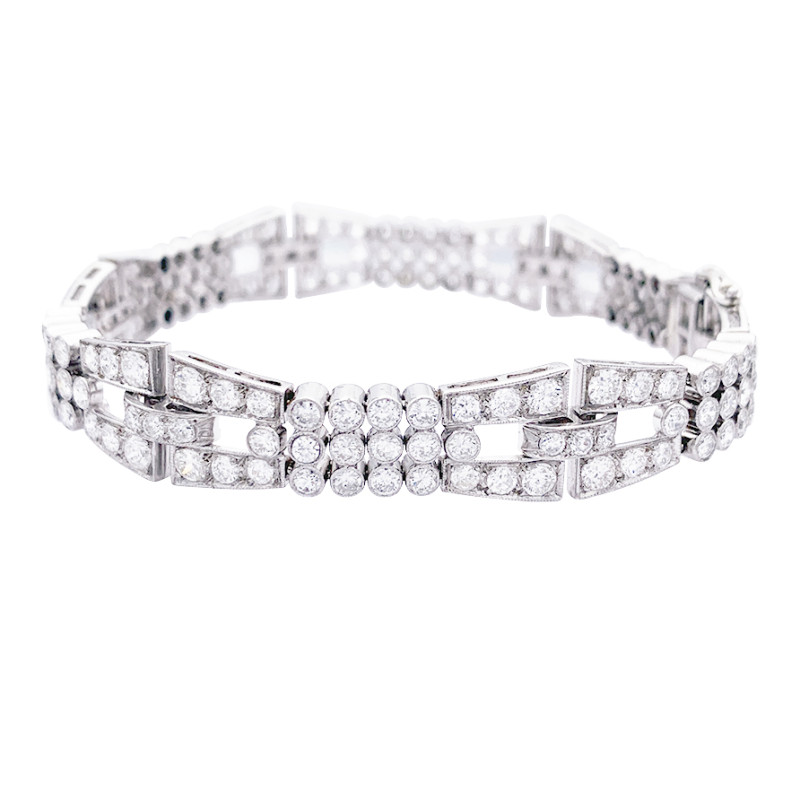 Bracelet diamant percé F/VS2 et Or Blanc 750 - Ocarat