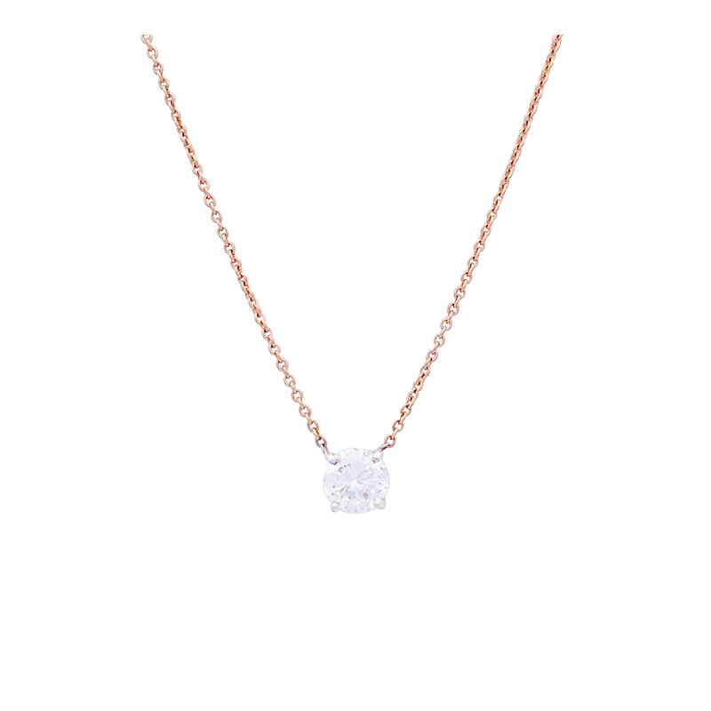 Gold and diamond solitaire necklace.