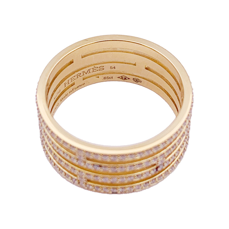 Hermès gold and diamonds ring, "Ariane" collection.