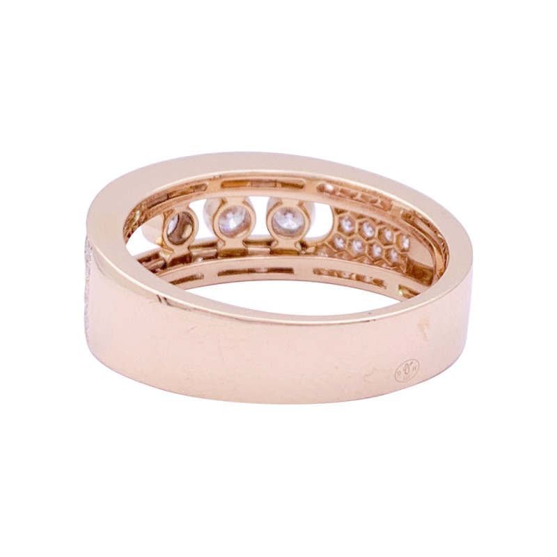 Bague Messika, "Move Joaillerie Pavée", or rose, diamants.