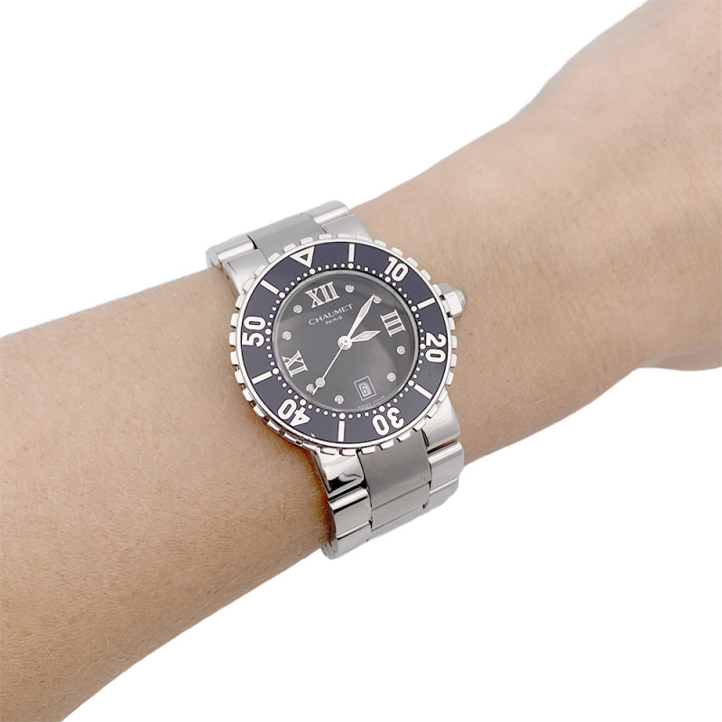 Chaumet steel watch, "Class One" collection.