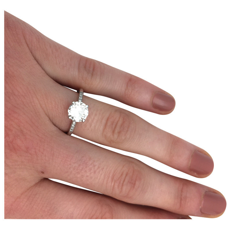 White gold ring, 1,32 ct diamond.