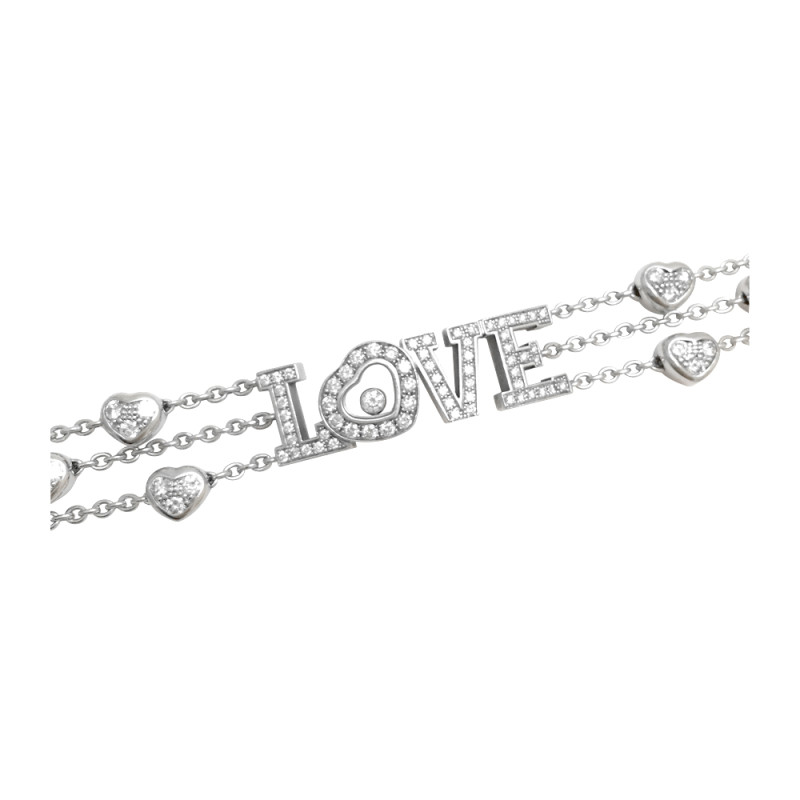 White gold Chopard Love "Happy Diamonds" bracelet, diamonds.