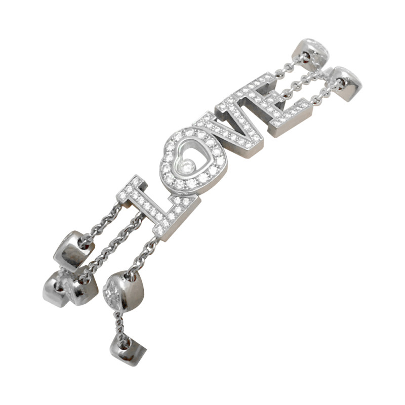Bracelet Chopard "Love" or blanc, diamants.