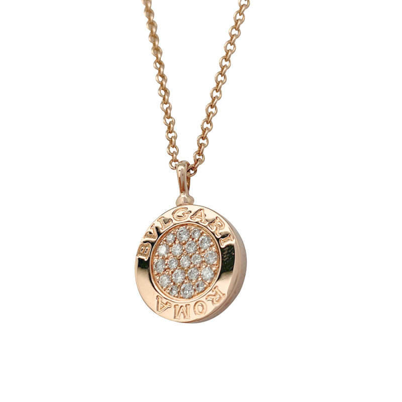 Bulgari necklace, the pendent set with diamonds and onyx