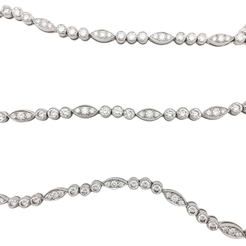 Platinum and white gold Cartier necklace "Dentelle" collection, diamonds.