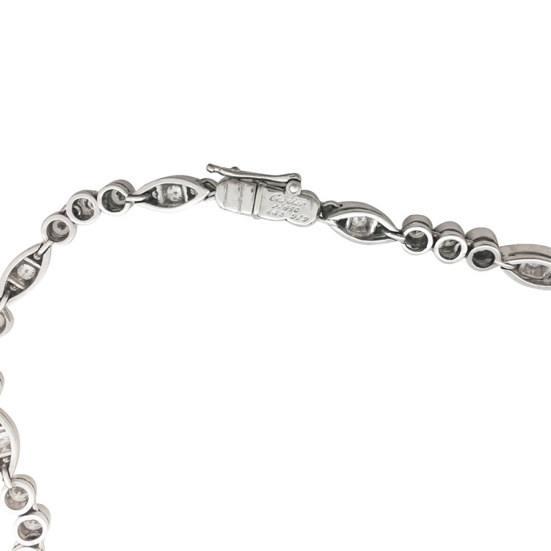 Platinum and white gold Cartier necklace "Dentelle" collection, diamonds.