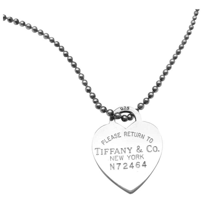 Sterling silver Tiffany & Co necklace, "Pease return to" collection.