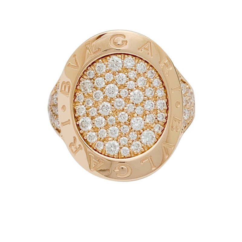 Bulgari gold and diamonds ring, "Bulgari Bulgari" collection.
