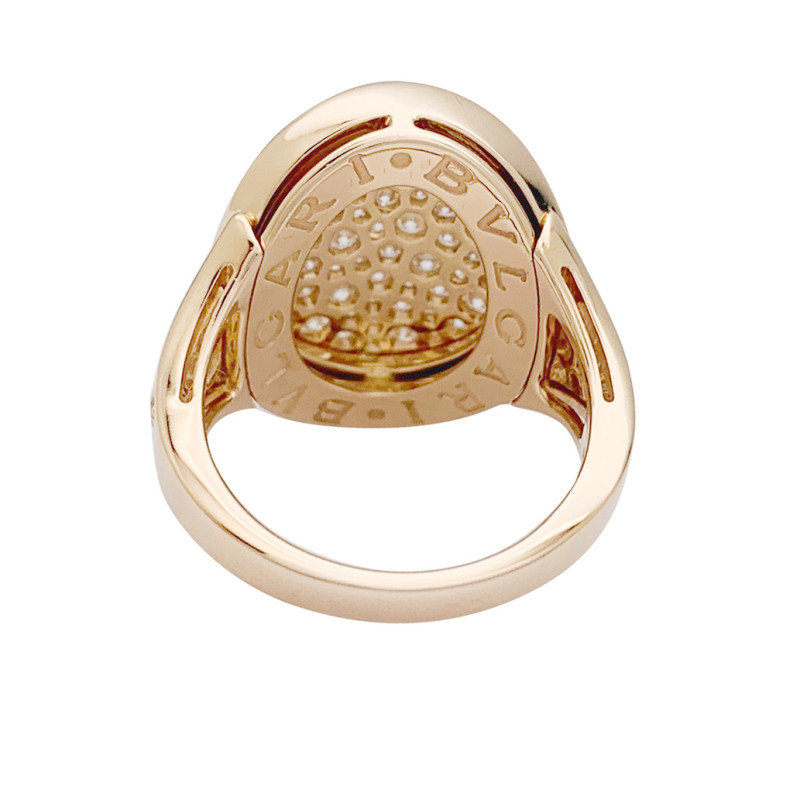 Bulgari gold and diamonds ring, "Bulgari Bulgari" collection.