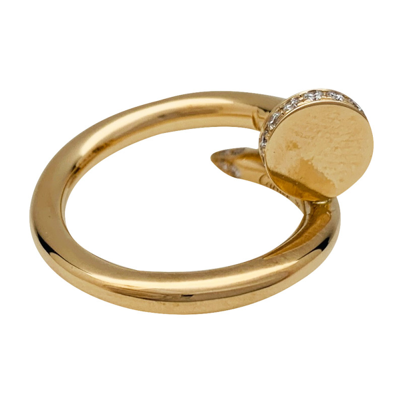 Yellow gold Cartier "Juste un Clou" ring, diamonds.