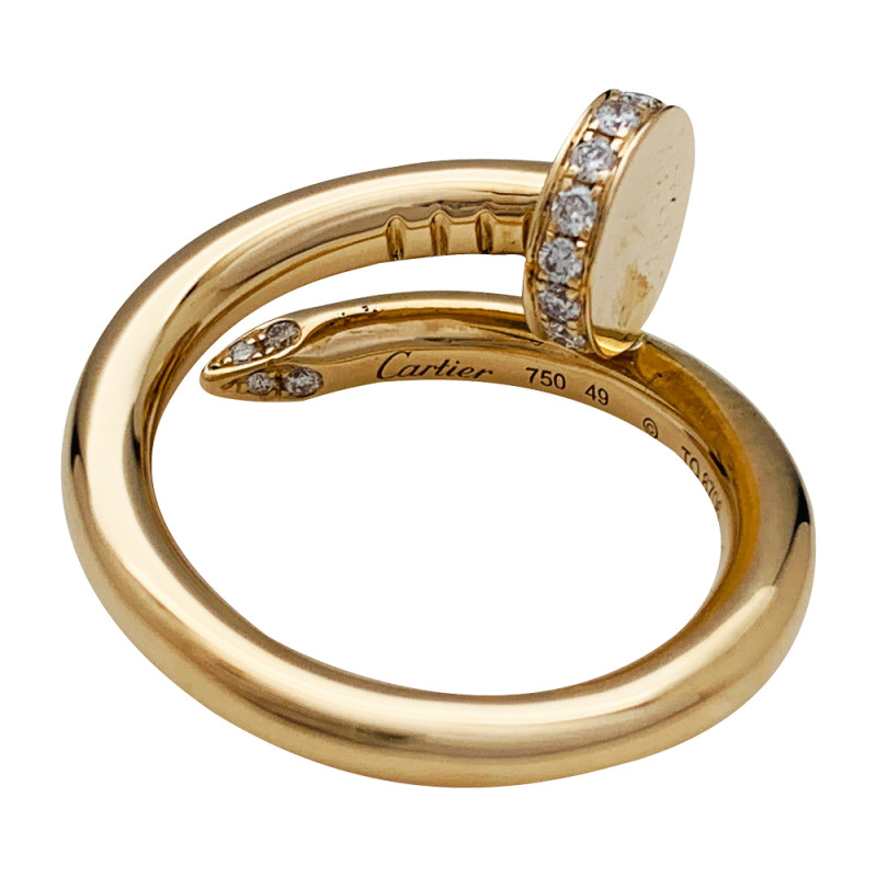 Yellow gold Cartier "Juste un Clou" ring, diamonds.