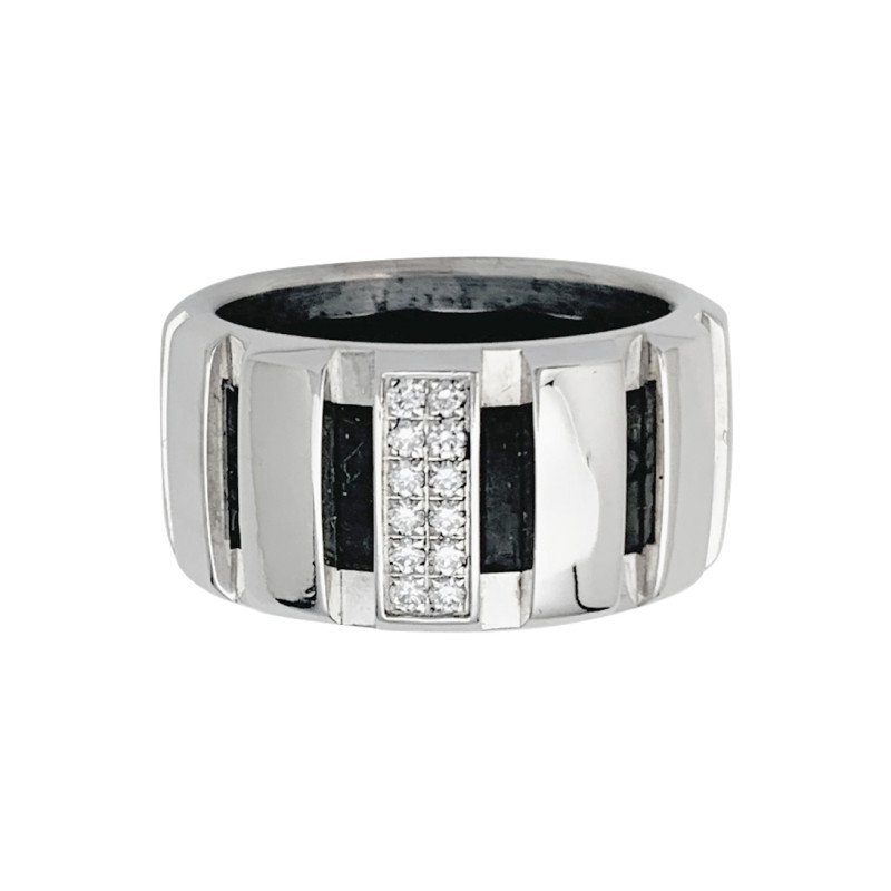 Bague Chaumet, "Class One", or blanc, diamants.