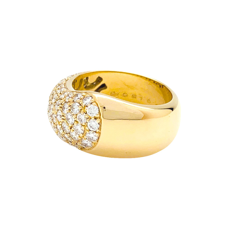Yellow gold Chaumet ring, "Hommage à Venise" collection, diamonds.