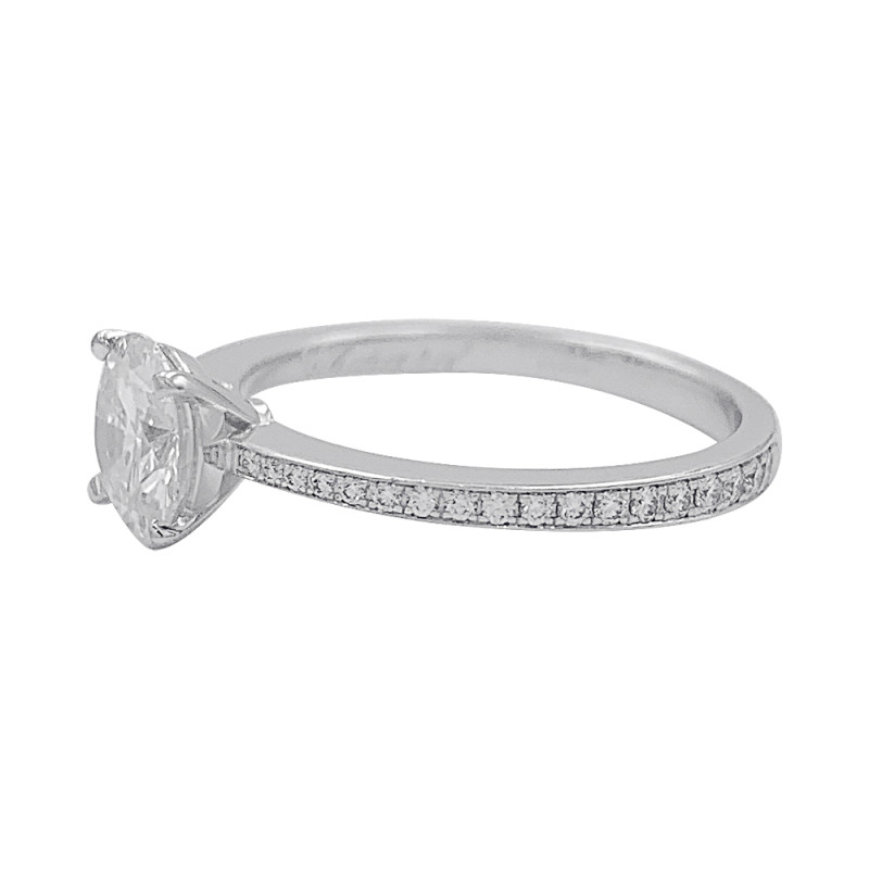 Chopard white gold ring, 1,01 ct diamond.
