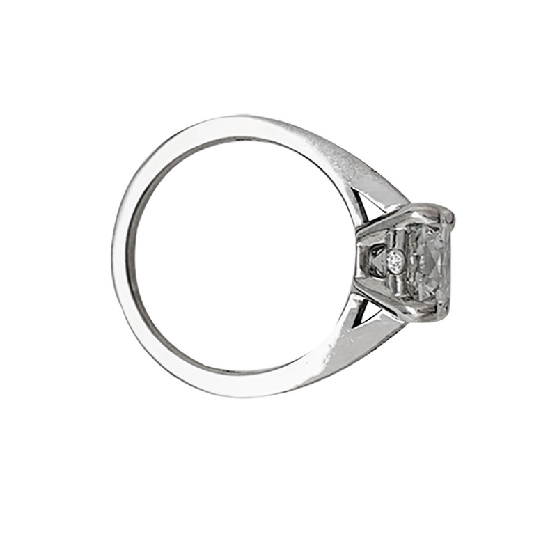 Bague solitaire diamant 2,02 carats en platine.