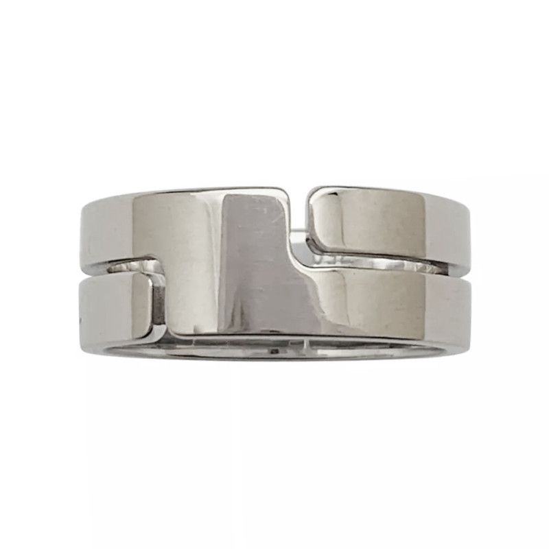 White gold Dinh Van "Seventies" ring.