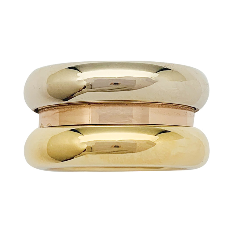 Three golds Poiray ring, "Symbole" collection.