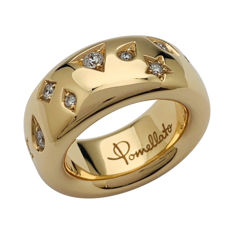 Rose gold Pomellato "Iconica" ring, diamonds.