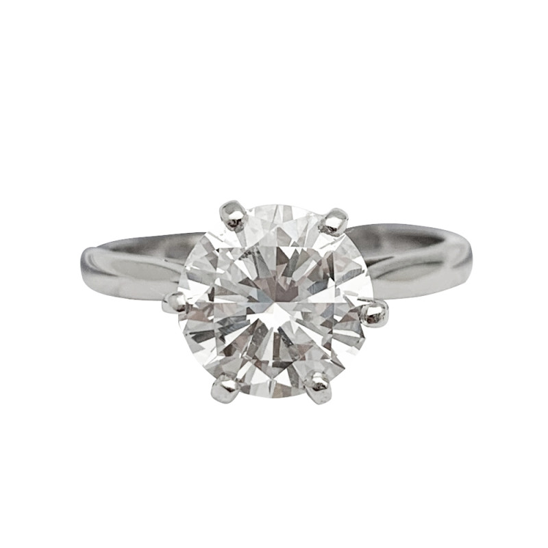 Bague Solitaire 1.86 carats F SI1, or blanc.