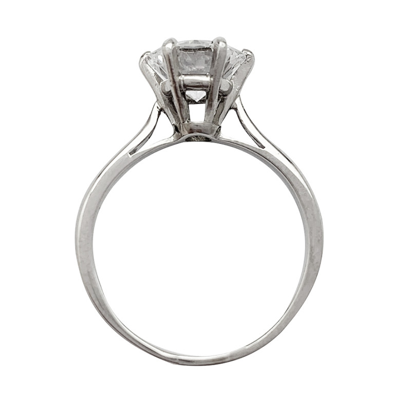 Bague Solitaire 1.86 carats F SI1, or blanc.