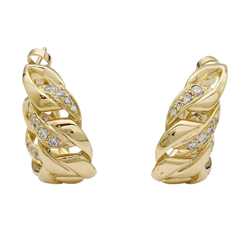 Boucles d'oreilles Cartier, modèle "Bergame" en or jaune, diamants.