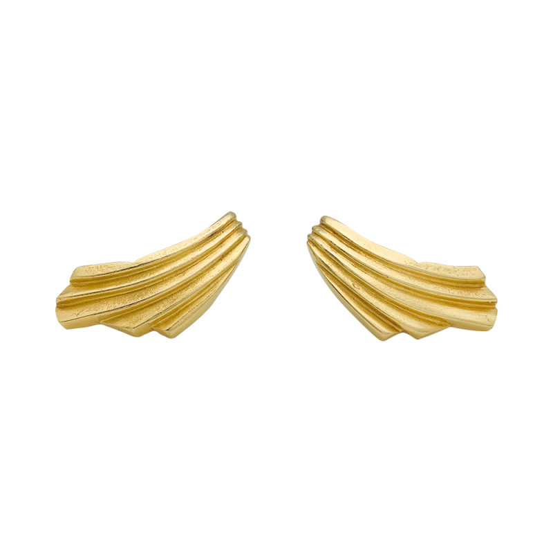 Boucles d'oreilles Lalaounis "Drapé" en or jaune.