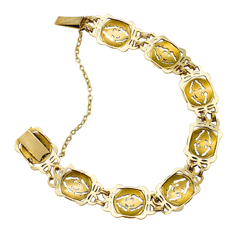 Bracelet en or jaune à maillons style Louis XVI.