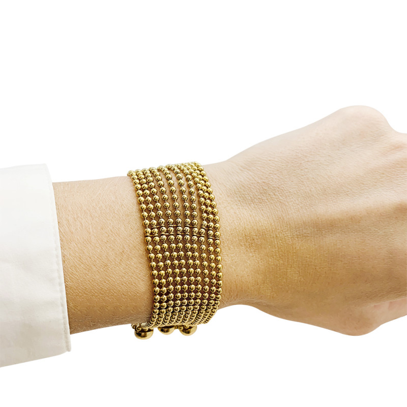 Yellow gold Cartier "Draperie" bracelet, 10 rows.