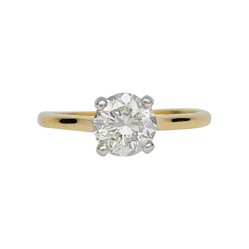 Two golds solitary diamond ring.