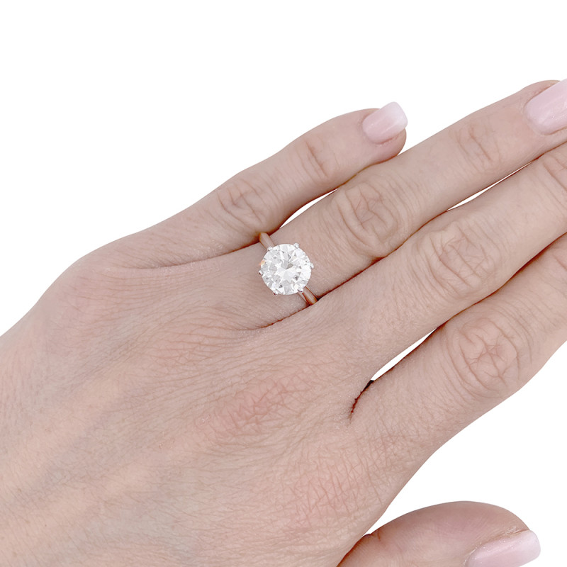 Solitaire platine, or blanc, diamant 2,30 cts.