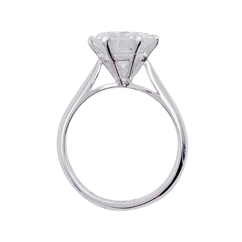Solitaire platine, or blanc, diamant 2,30 cts.